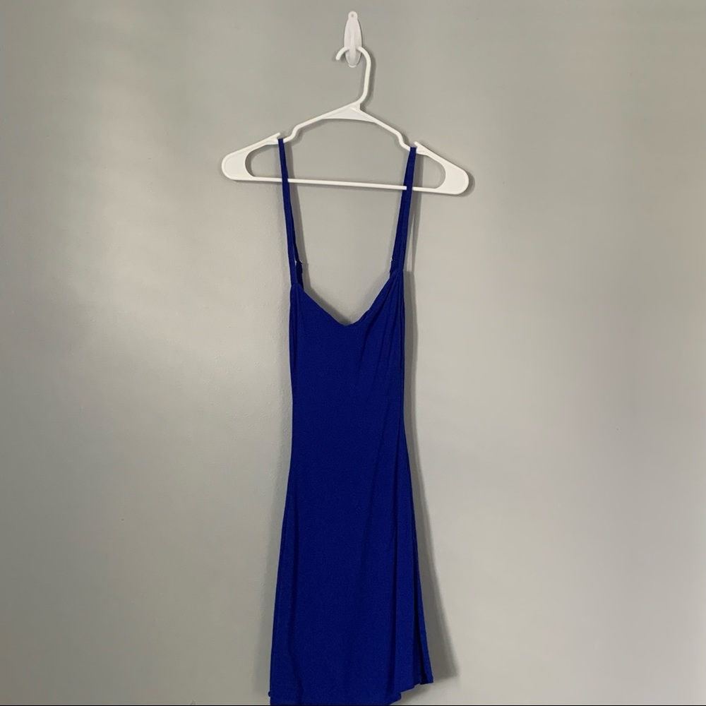 Rachel Royal Blue Slip Dress /Size Large / Cross Back/ Great Condition